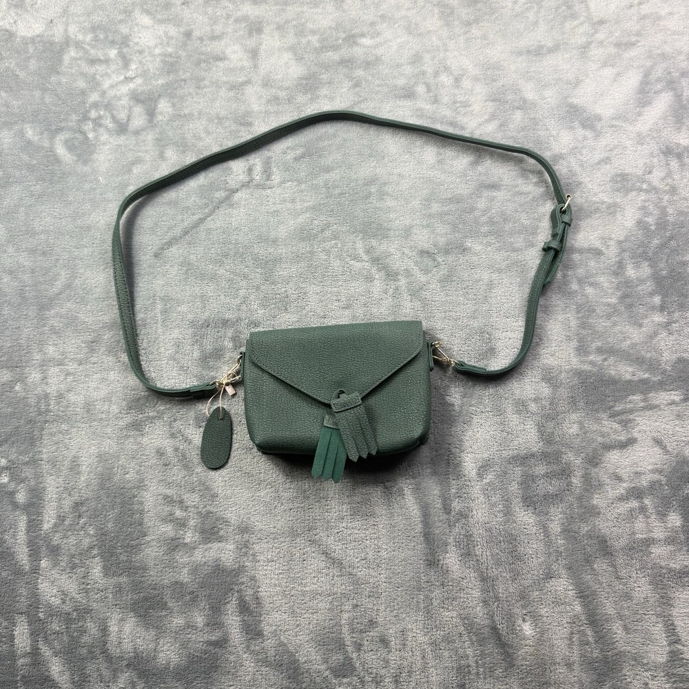 Purse ToGoGo Leather Crossbody  Small Green Purse Gold Accents